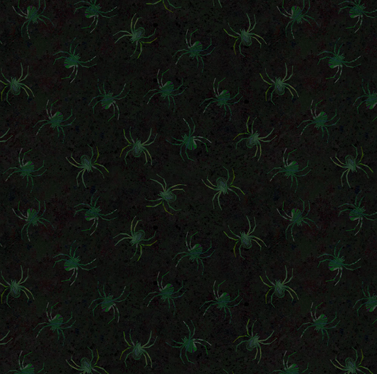 Preorder - Clothworks - Emerald Hollow - Halloween Spiders - Y4834-107 Emerald - Ships May 2026