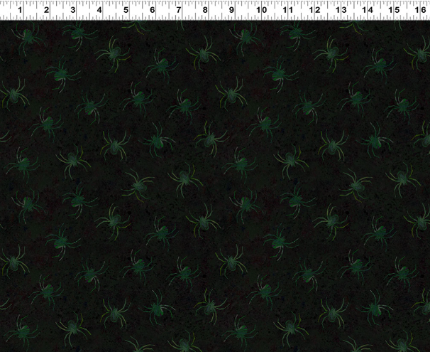 Preorder - Clothworks - Emerald Hollow - Halloween Spiders - Y4834-107 Emerald - Ships May 2026