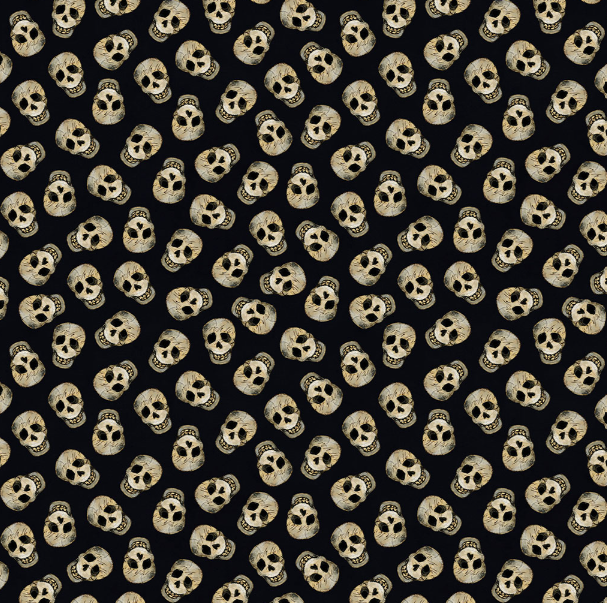 Preorder - Clothworks - Emerald Hollow - Halloween Skulls - Y4830-3 Black - Ships May 2026