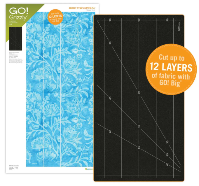Accuquilt GO! Grizzly Strip Cutter-2 1/2" (2" Finished) 4 Strips Die - 59106