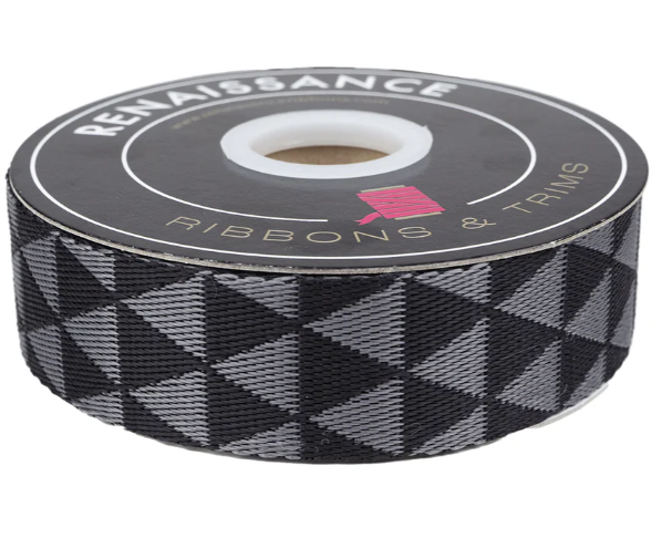 Tula Pink - Graywork Webbing - Kinda Shady Carbon - 1" - By The Yard
