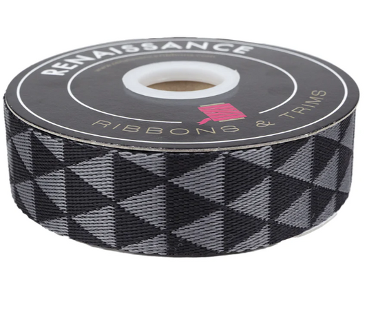 Tula Pink - Graywork Webbing - Kinda Shady Carbon - 1" - By The Yard
