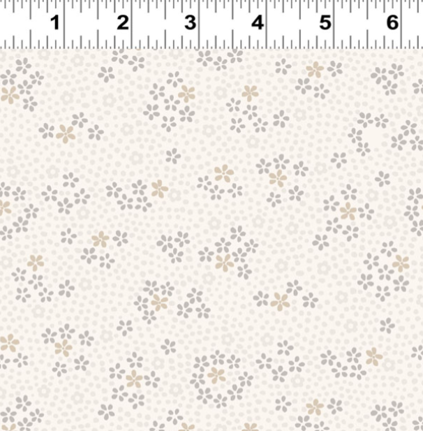 PREORDER - Clothworks - Shhh Collection - Scattered Floral Flowers - Y4937-62 Taupe - Ships September 2026