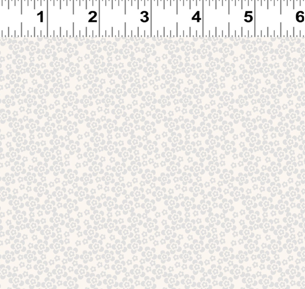 PREORDER - Clothworks - Shhh Collection - Packed Floral Flowers - Y4942-5 Light Gray - Ships September 2026