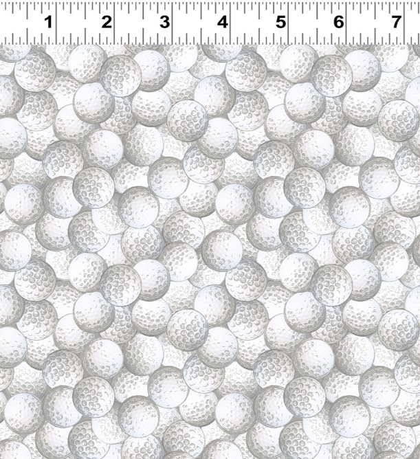 Clothworks - Tee Time - Packed Golf Balls Golfing - Y4784-1 White