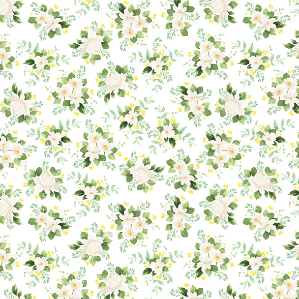Clothworks - Lemon Zest - Floral Flowers - Y4737-1 White