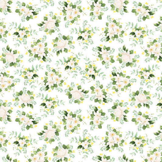 Clothworks - Lemon Zest - Floral Flowers - Y4737-1 White