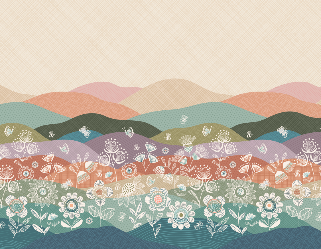 PREORDER - Lewis and Irene - Jaynie - Double Edge Hills Flowers Border Panel - L43 - Ships October 2026