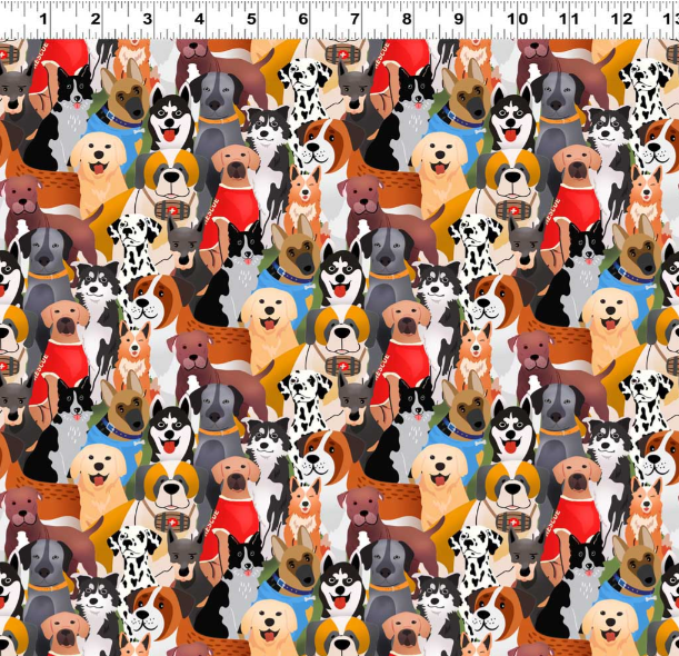 Preorder - Clothworks - Help Is On The Way ! - First Responder Dogs - Y5016-55 Multi Color - Ships October 2026