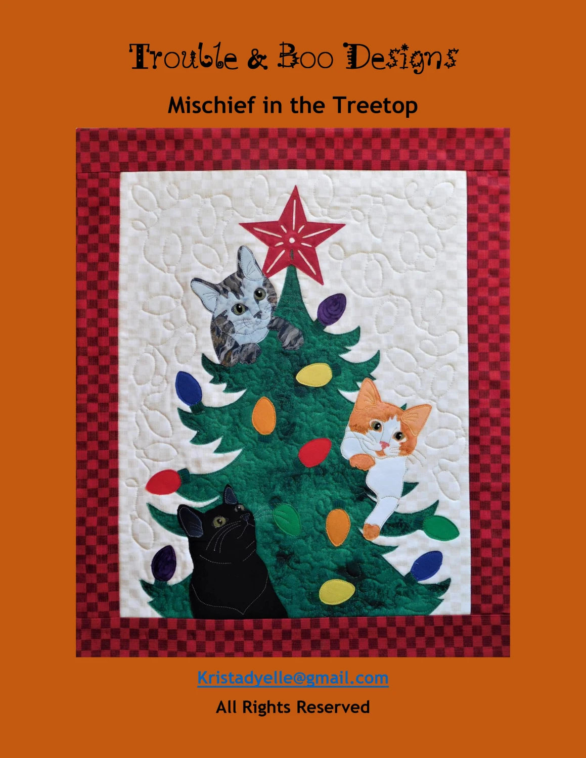 Mischief in the Treetop Quilt Pattern By Trouble and Boo Designs