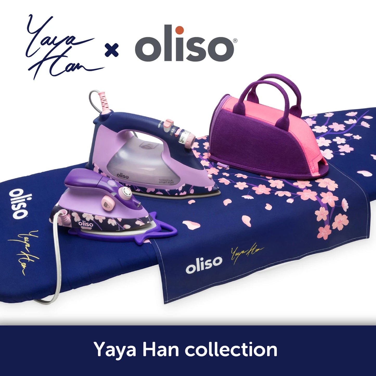 Oliso TG1600 Pro Plus Iron - Yaya Han Cherry Blossom Edition