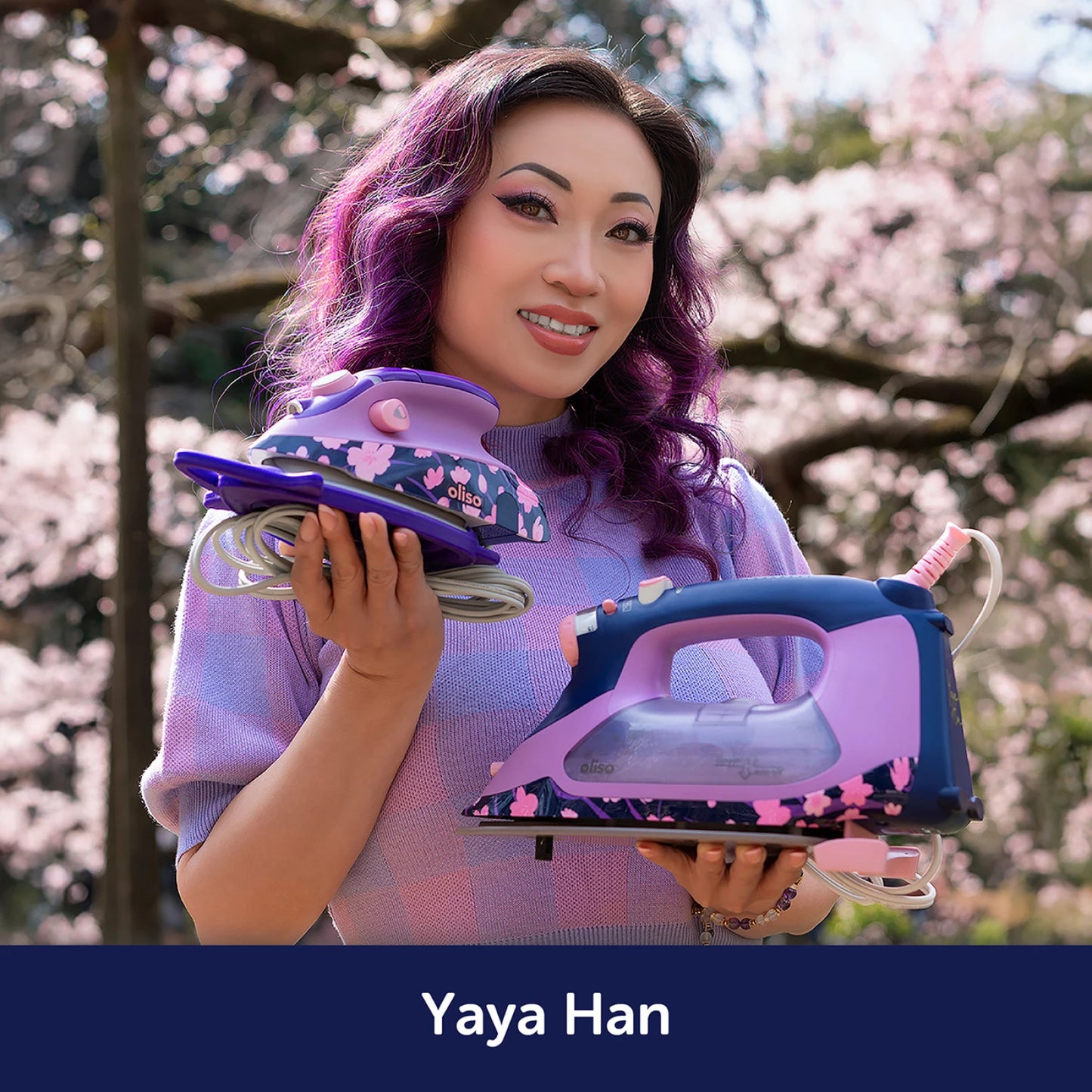 Oliso TG1600 Pro Plus Iron - Yaya Han Cherry Blossom Edition