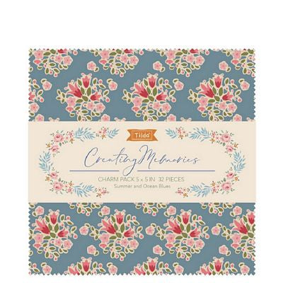 Tilda - Creating Memories - Summer and Ocean Blues Charm Pack - 5" Squares/32 Pieces