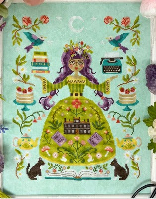 The Book Goddess Cross Stitch Pattern By The Tiny Modernist