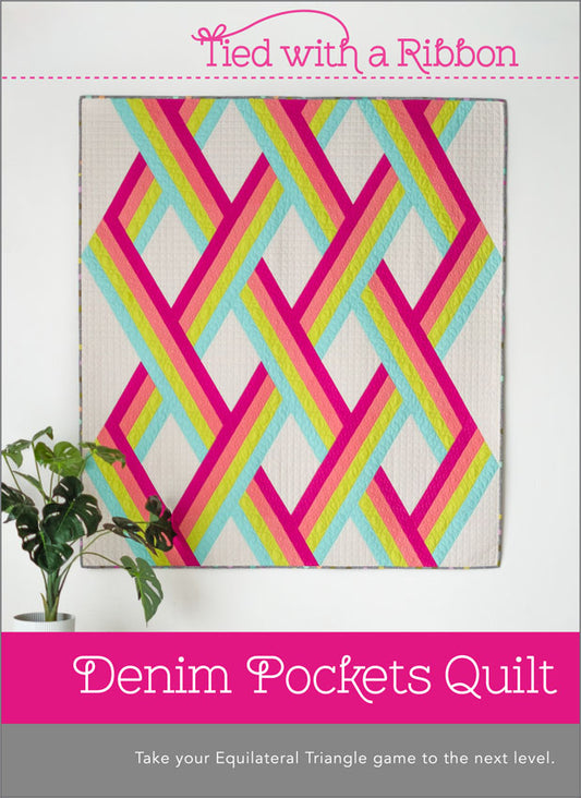 Denim Pockets Quilt Pattern By Tied with a Ribbon