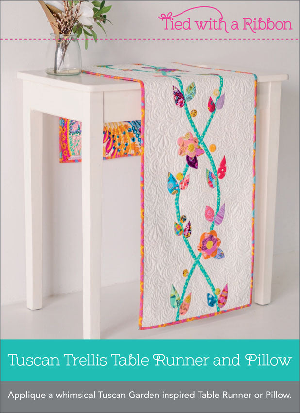 Tuscan Trellis Table Runner and Pillow Pattern By Tied with a Ribbon