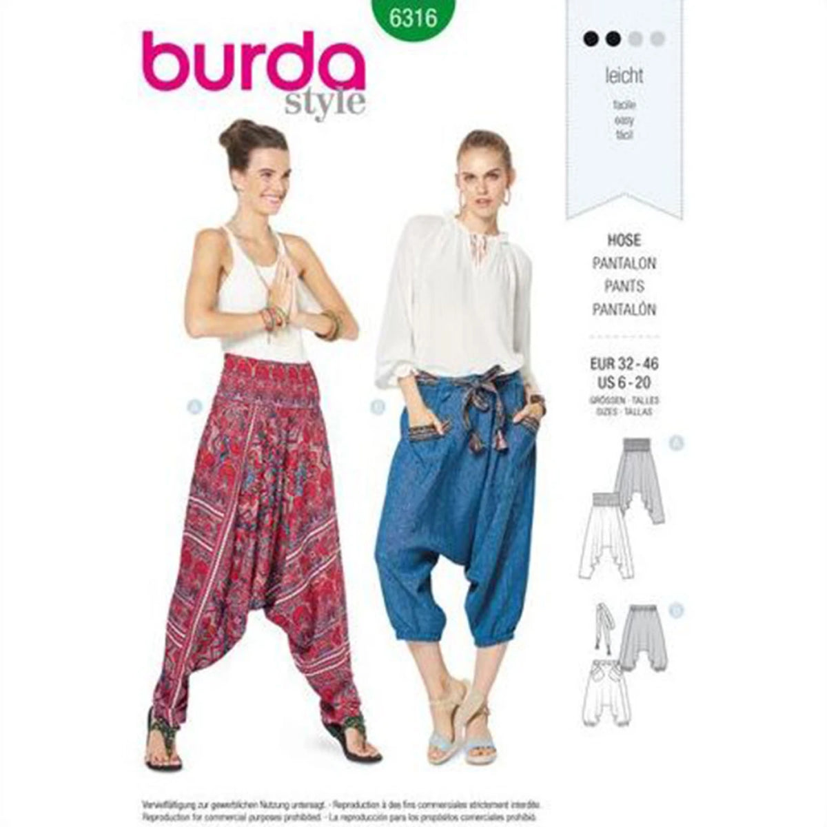 Boho Women's Pants Pattern By Burda Style