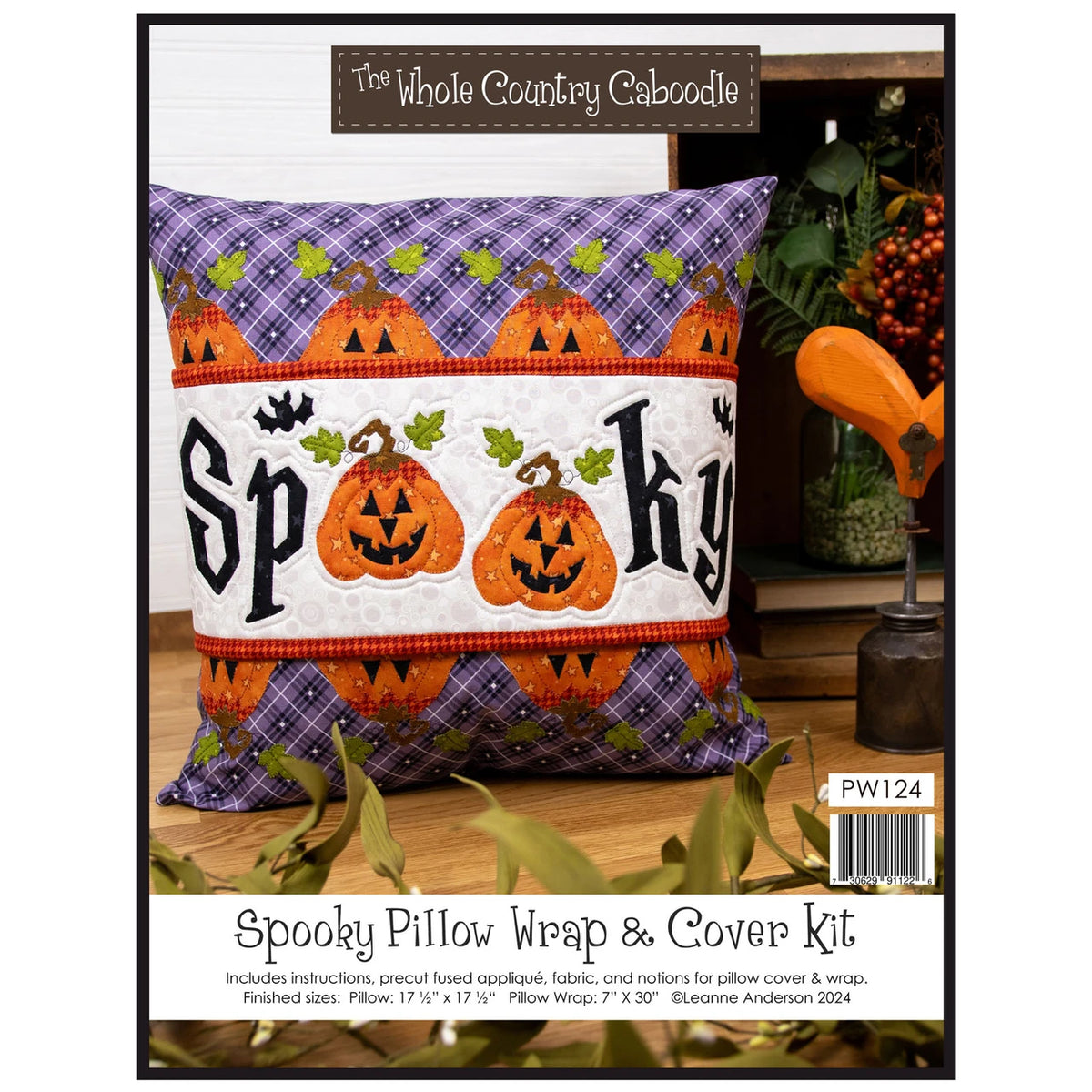 Spooky Pillow Wrap and Cover Kit and Pattern By Whole Country Caboodle