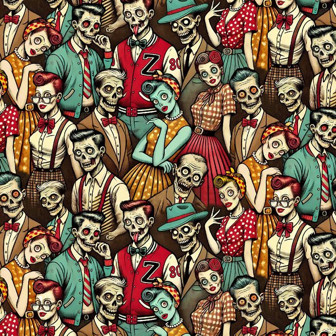 Timeless Treasures - Wicked Willow - Halloween Selfie Zombies - WICKED - CD4137