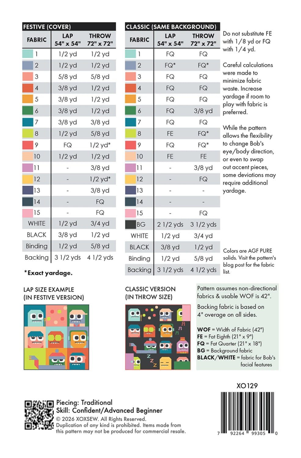 Bob Blob Quilt Pattern By XOXSew