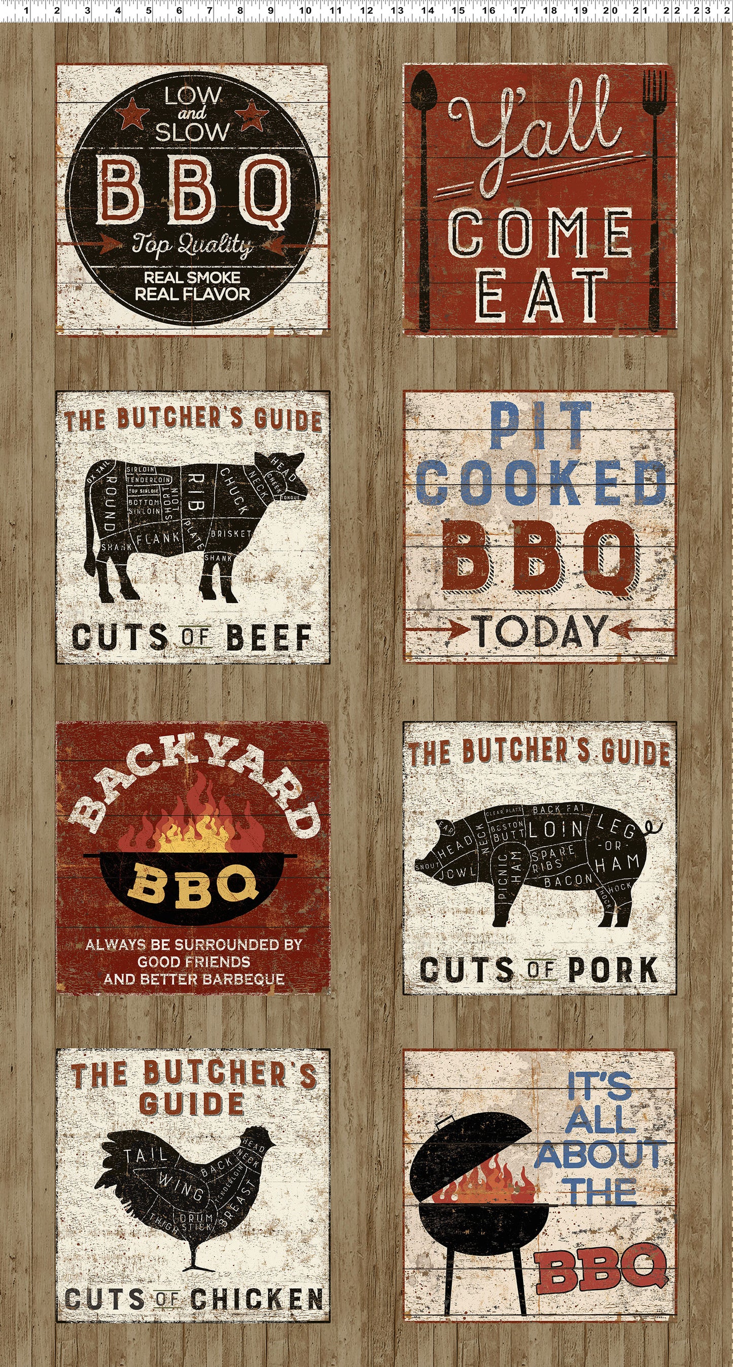 Clothworks - Backyard BBQ - Barbeque Summer Meats Panel - Y4413-15