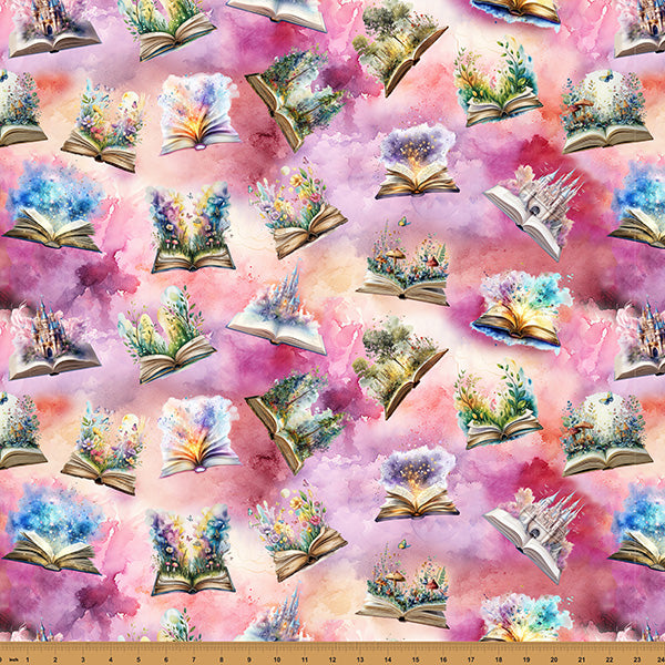 Preorder - Hoffman California - Stardust Fables - Story Books on Pink - Y5841-23 Fuchsia - Ships October 2026