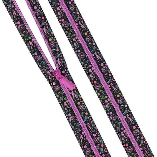 Sallie Tomato - Tula Pink - Prince Charming Deja Vu - Dandelion Tape + Pink Coil - Zipper - 3 Yard Factory Precut