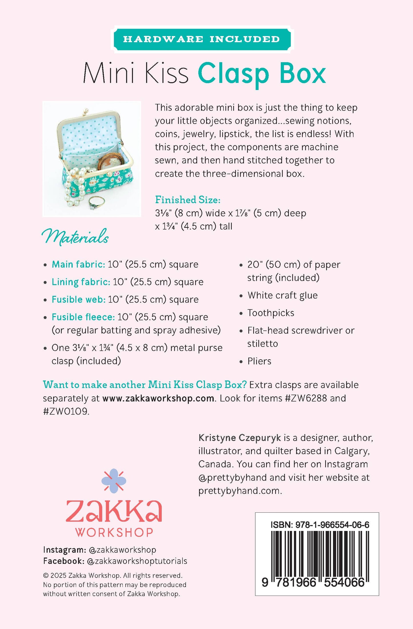 Mini Kiss Clasp Box Pattern And Hardware By Zakka Workshop