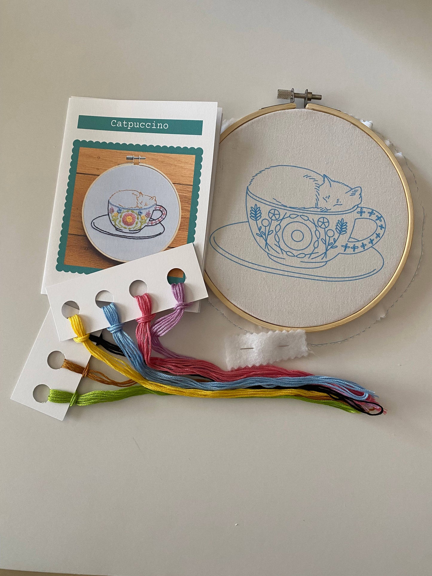 Stitches By Tiff Catpuccino Coffee Cat Embroidery Kit