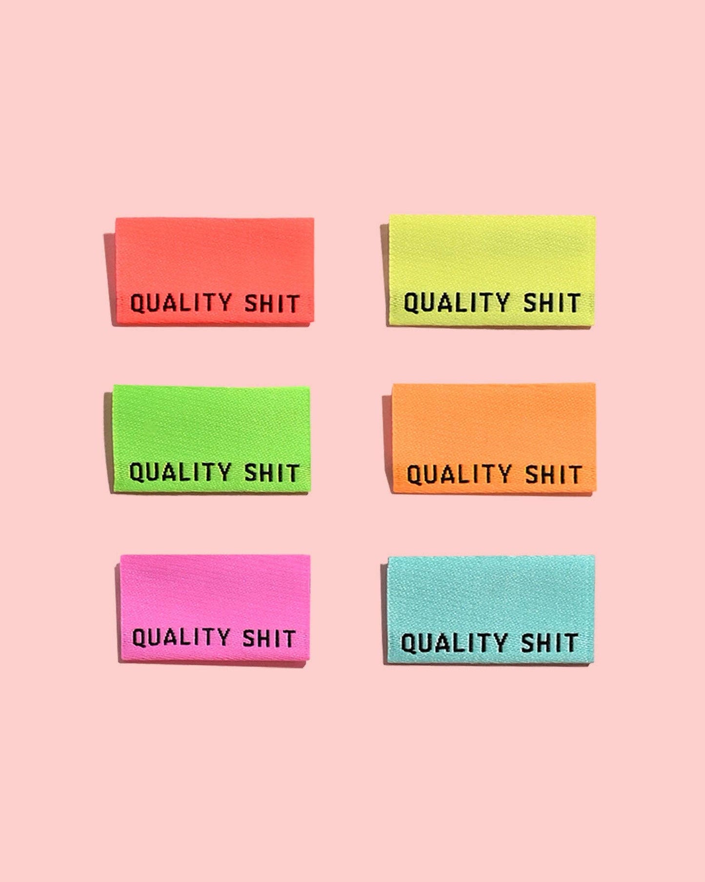 Kylie and the Machine Quality Shit Woven Labels (Neon) - 1 Pack