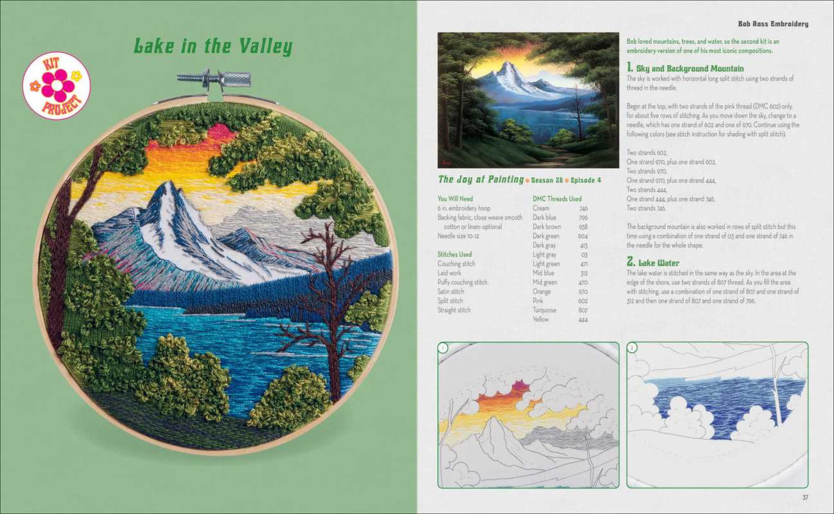 Bob Ross Embroidery Kit by Deborah Wilding