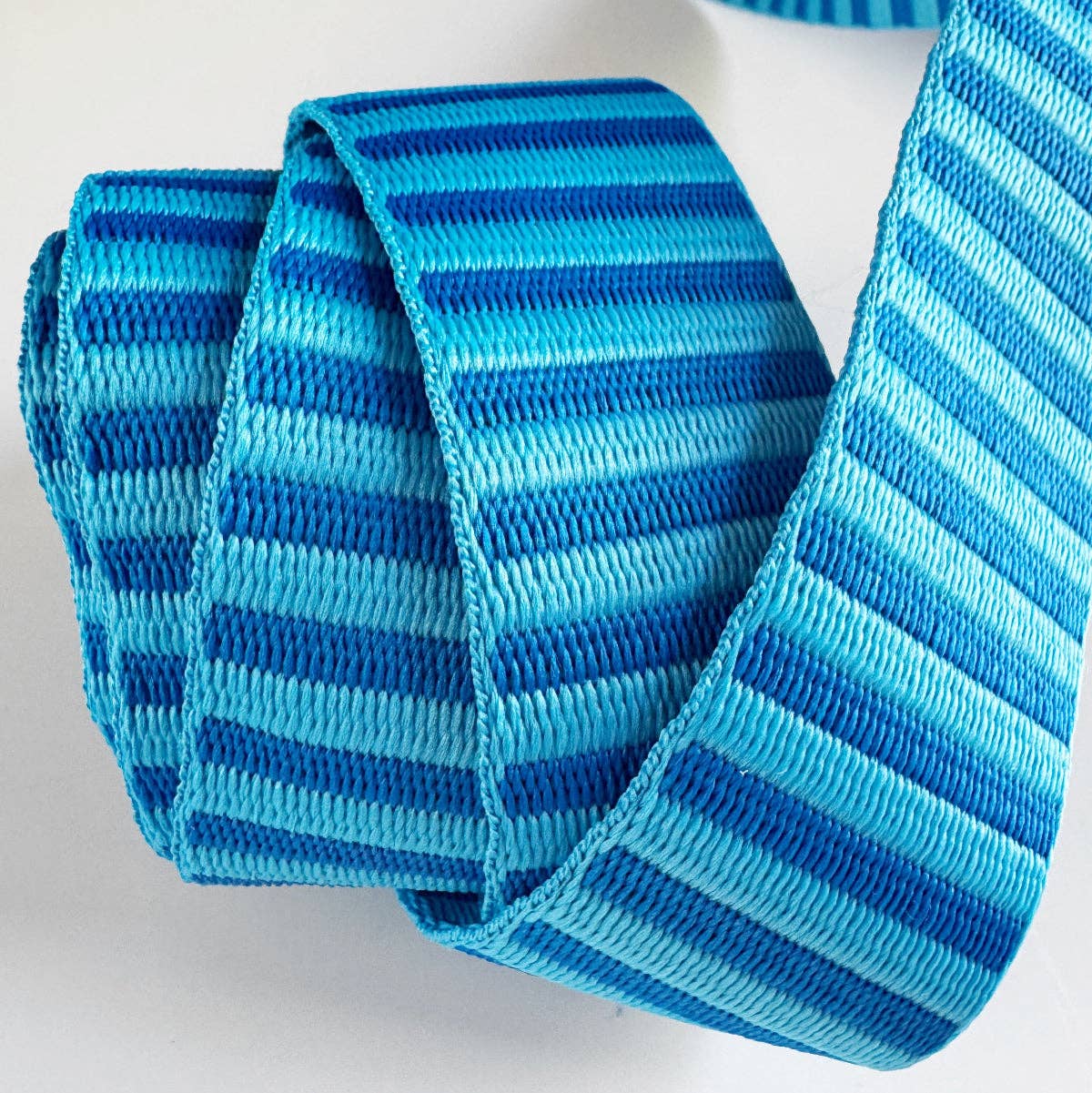 Sew Hungry Hippie Blue Striped Jacquard Woven Webbing – 1.5" Wide - By the Yard
