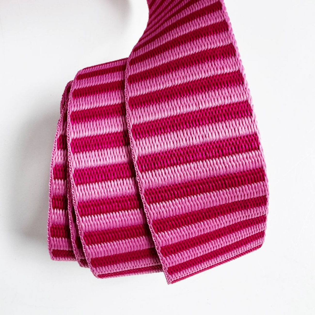 Sew Hungry Hippie - Pink Jacquard Woven Stripes Webbing – 1.5" Wide - By the Yard