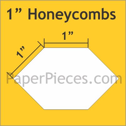 1" Honeycombs Paper Pieces Small Pack 100 OR 3/8" Template