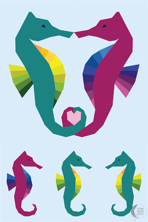 Ocean Ponies Quilt Pattern By Flying Parrot