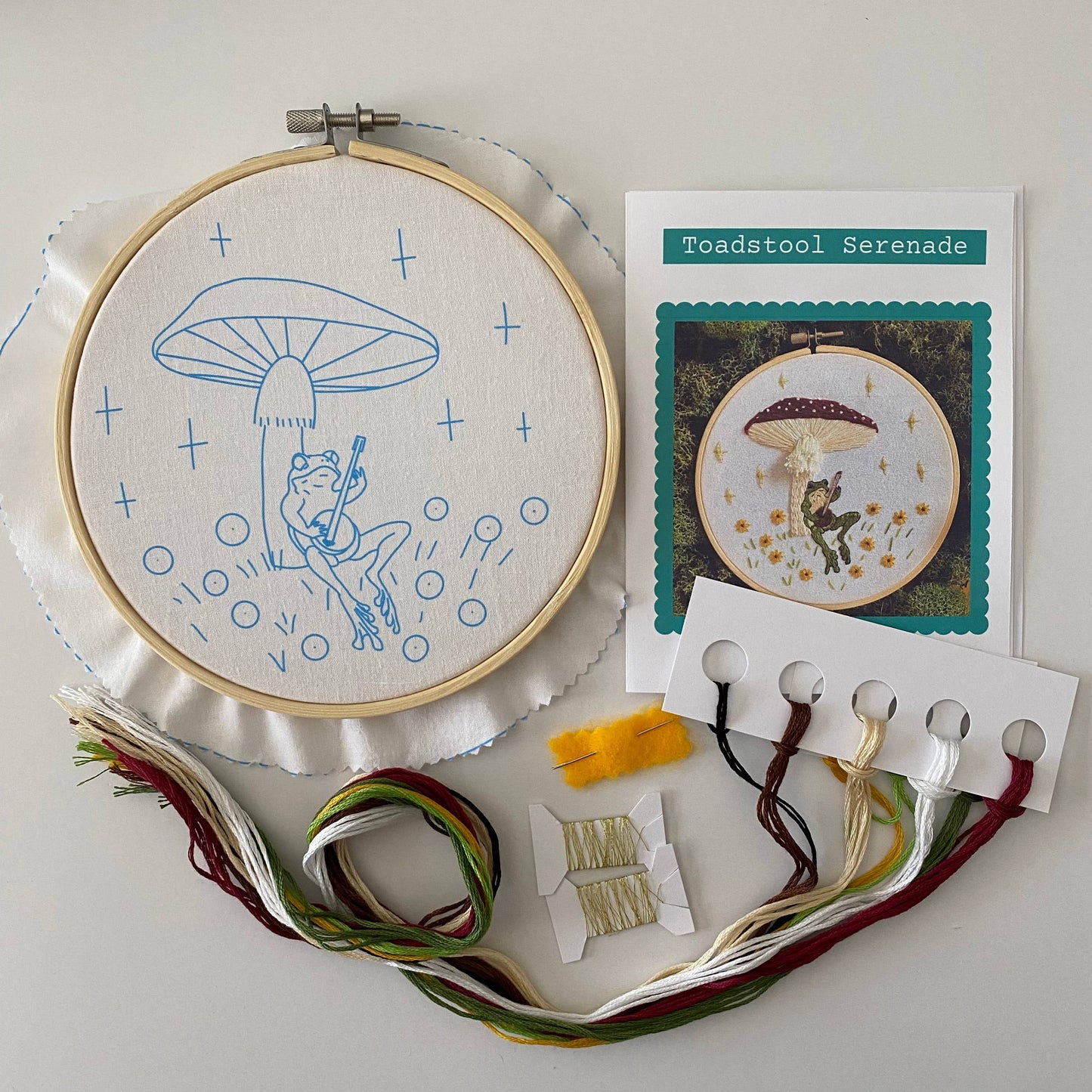 Stitches By Tiff Toadstool Serenade Frog & Mushroom Embroidery Kit