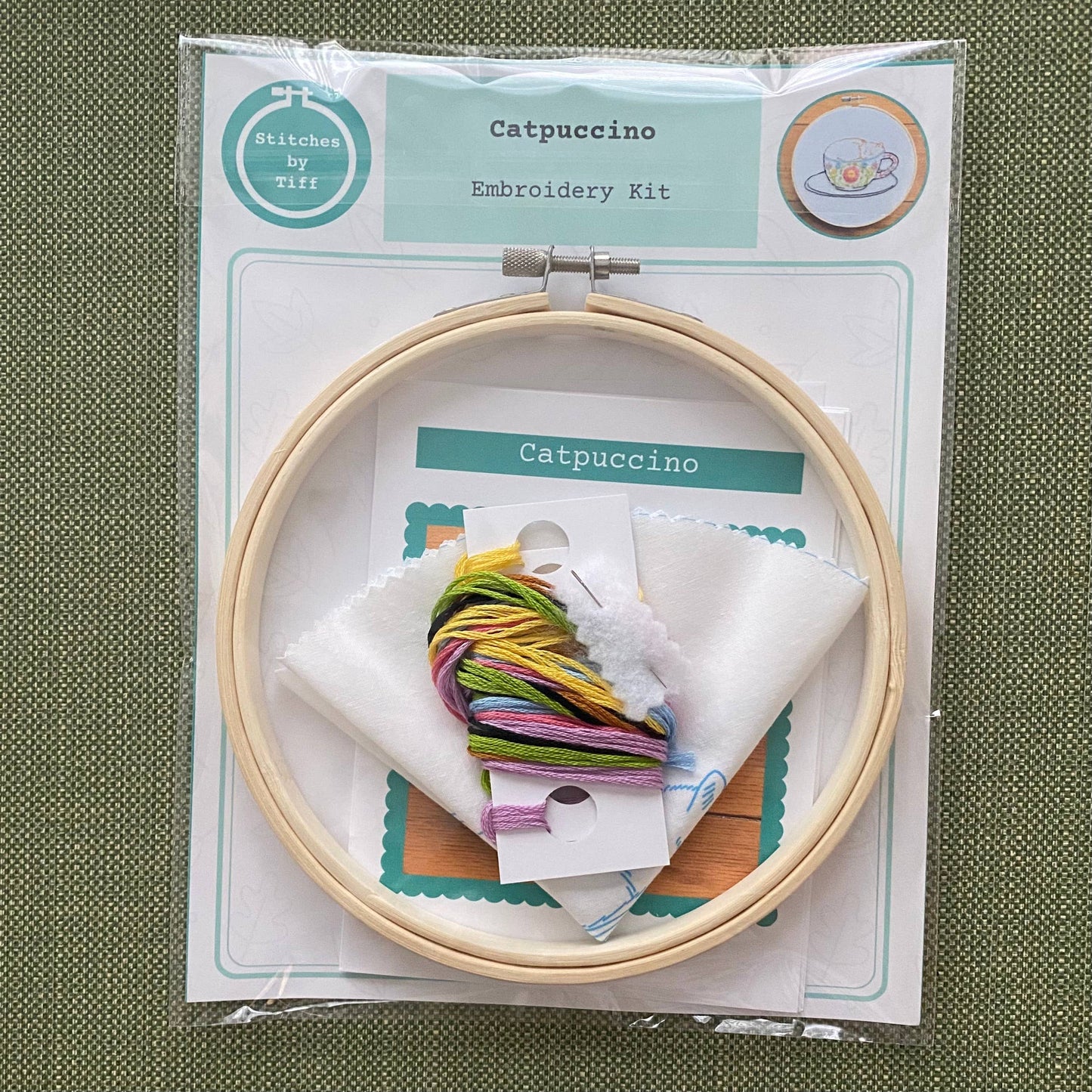 Stitches By Tiff Catpuccino Coffee Cat Embroidery Kit