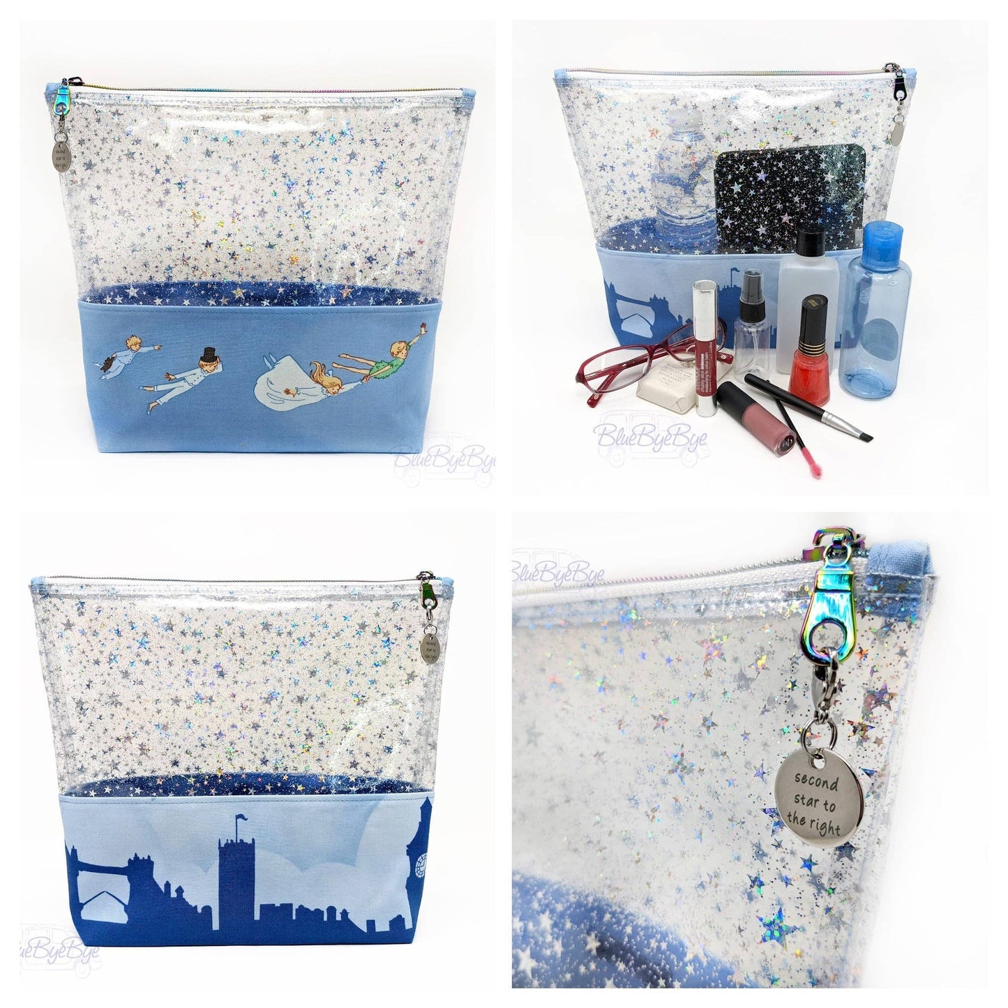 Sew Hungry Hippie - Clear Glitter Stars Vinyl - 18" x 56"
