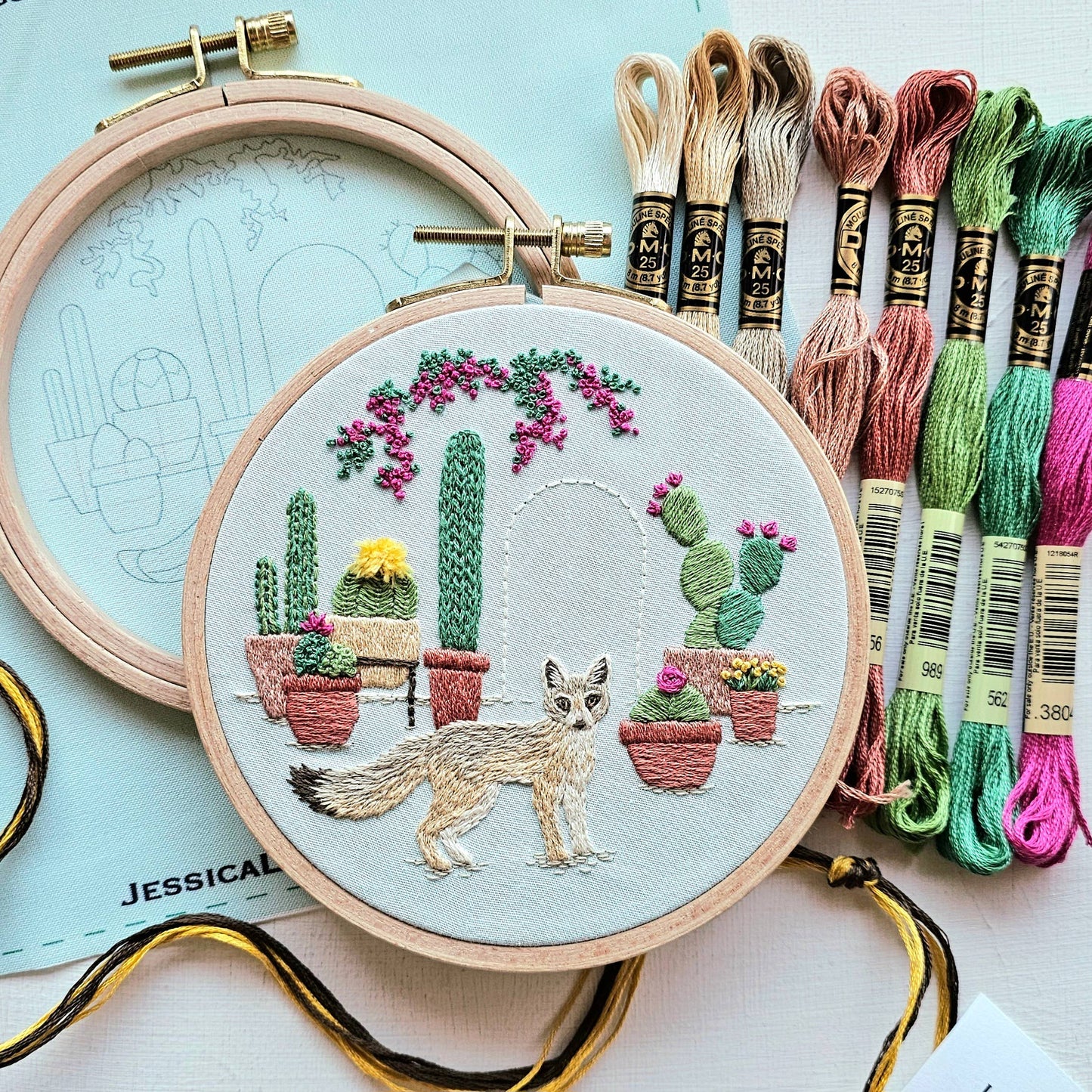 Jessica Long Desert Fox Hand Embroidery Kit