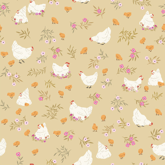 PREORDER - Poppie Cotton - Primrose and Parsley - Nesting Chickens Sage - PR26839 - Ships September 2026