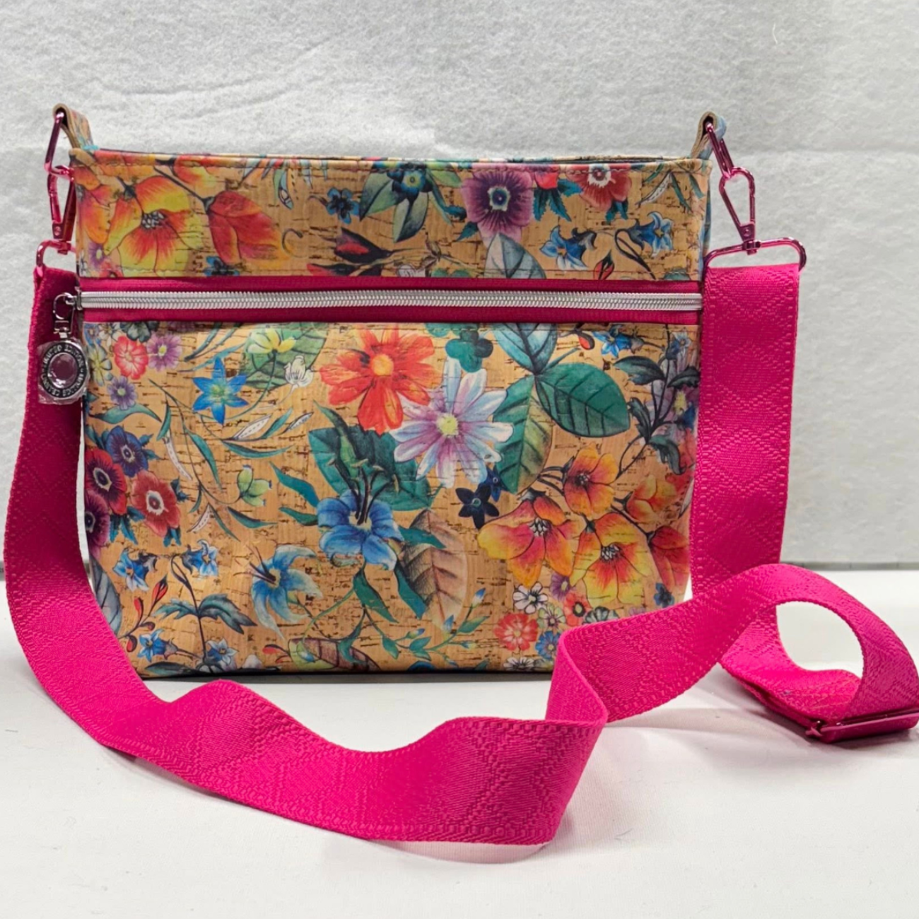 Sew Hungry Hippie Fuchsia Pink Jacquard Webbing 1.5" Woven Strap - By the Yard