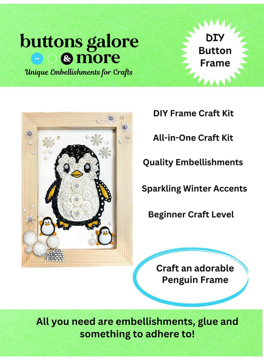 Buttons Galore and More Penguin Frame DIY Craft Kit