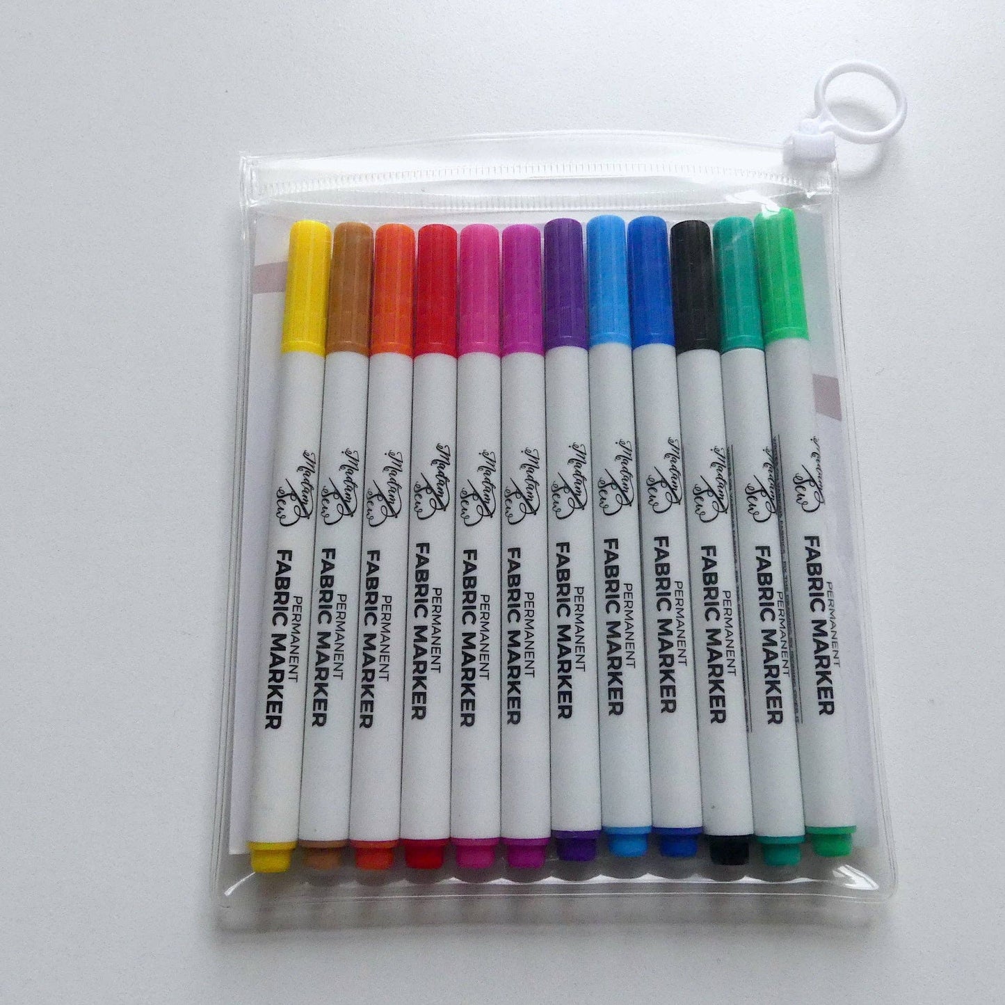 Madam Sew - Permanent Fabric Markers - 12 Colors In 1 Set