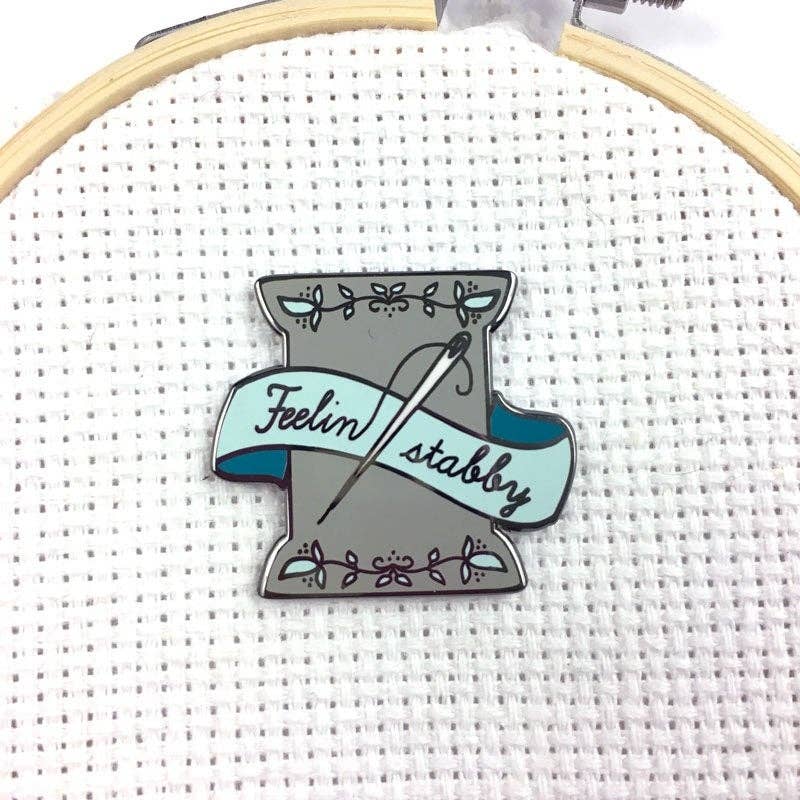 Hard Enamel Feeling Stabby Exclusive Magnetic Needle Minder - Pink and Blue ONLY