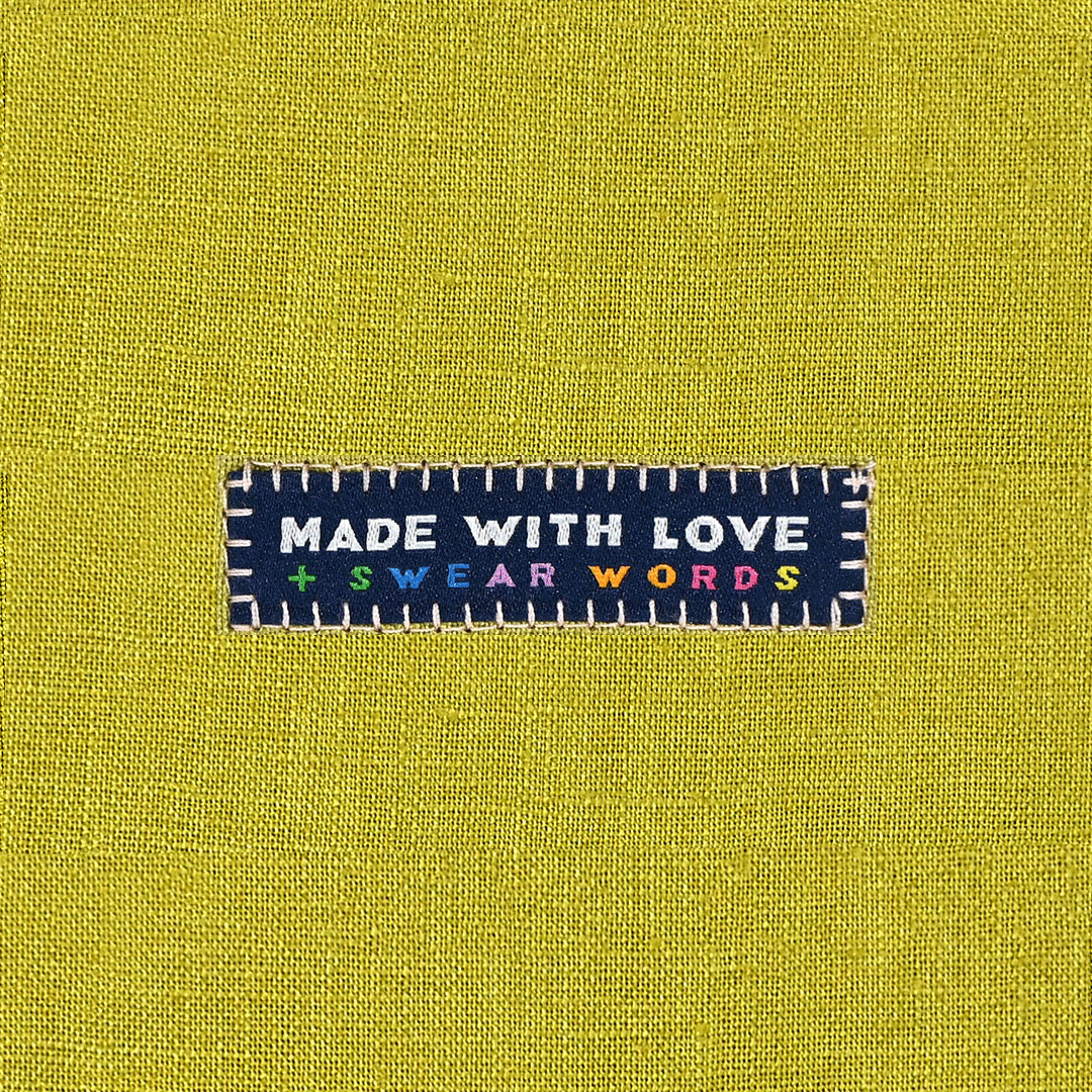 Kylie And The Machine Made with Love & Swear Words Woven Labels