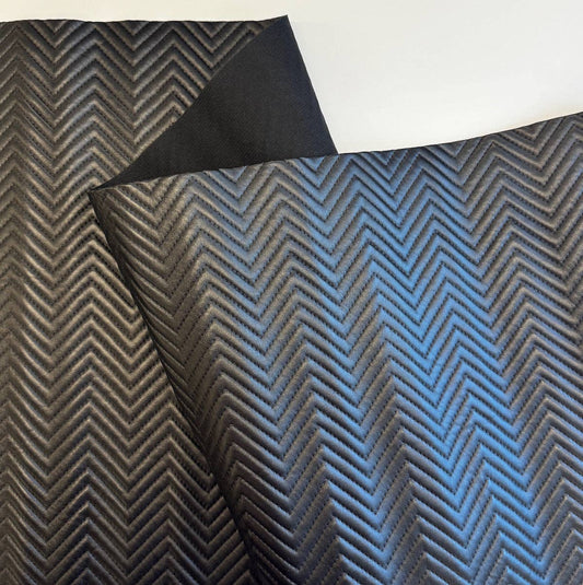 Sew Hungry Hippie - Pre-Quilted Black Chevron Vinyl for Bag Making