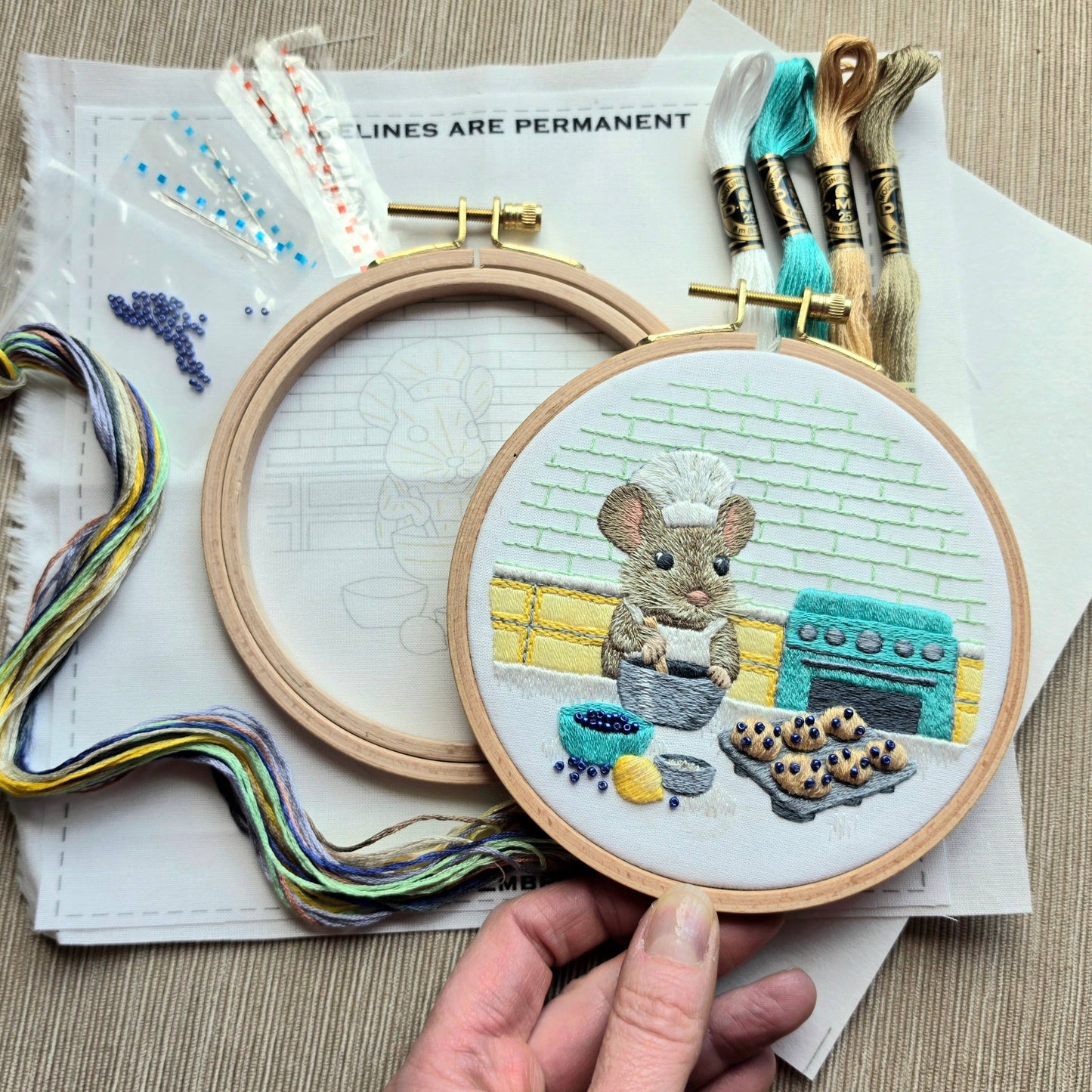 Jessica Long Embroidery The Muffin Mouse Embroidery Kit