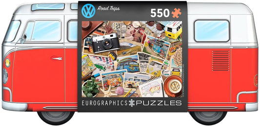 Eurographics Puzzles USA - Red VW - Road Trips Shaped Puzzle Tin
