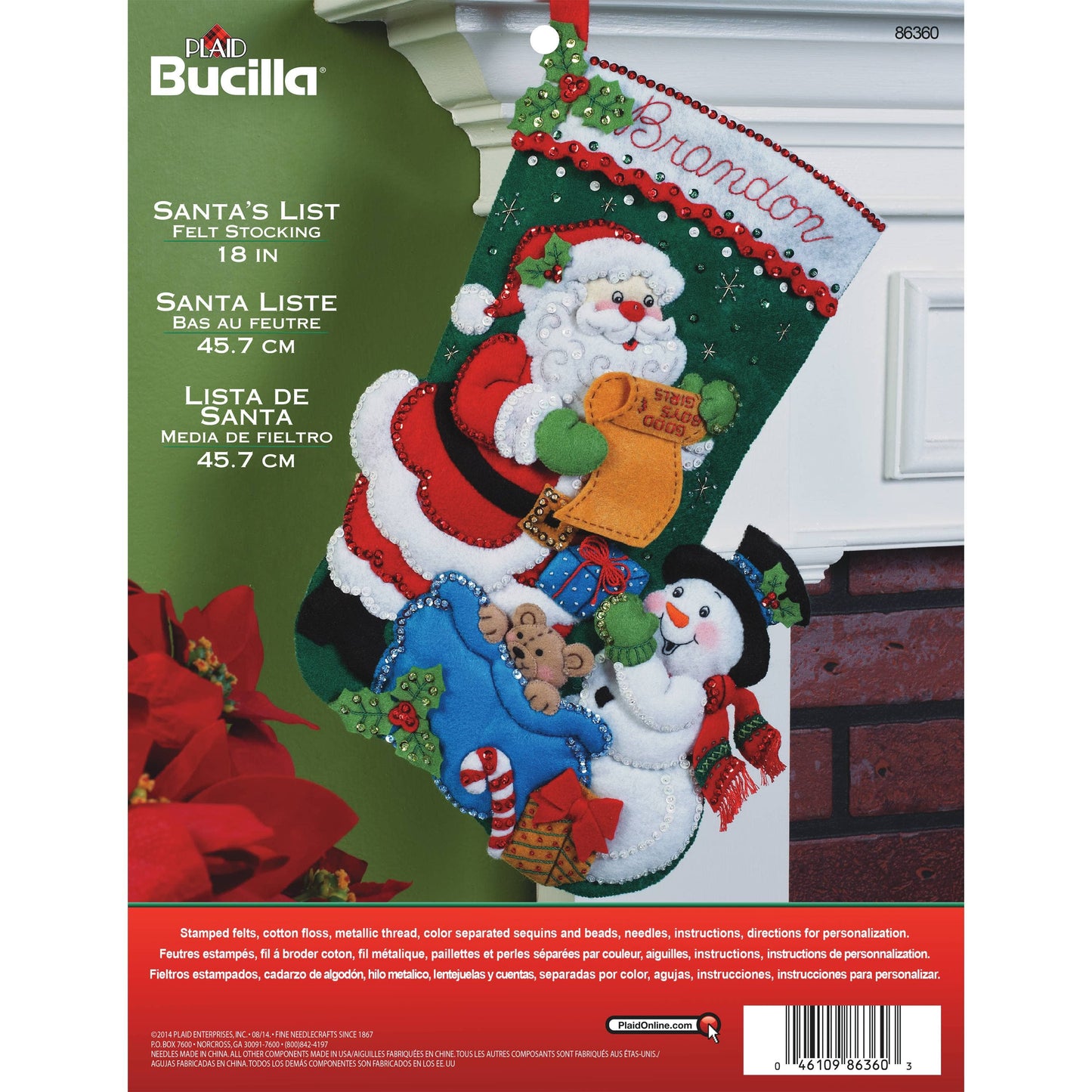 Bucilla ® Seasonal Felt Christmas Stocking Kit - Santa’s List