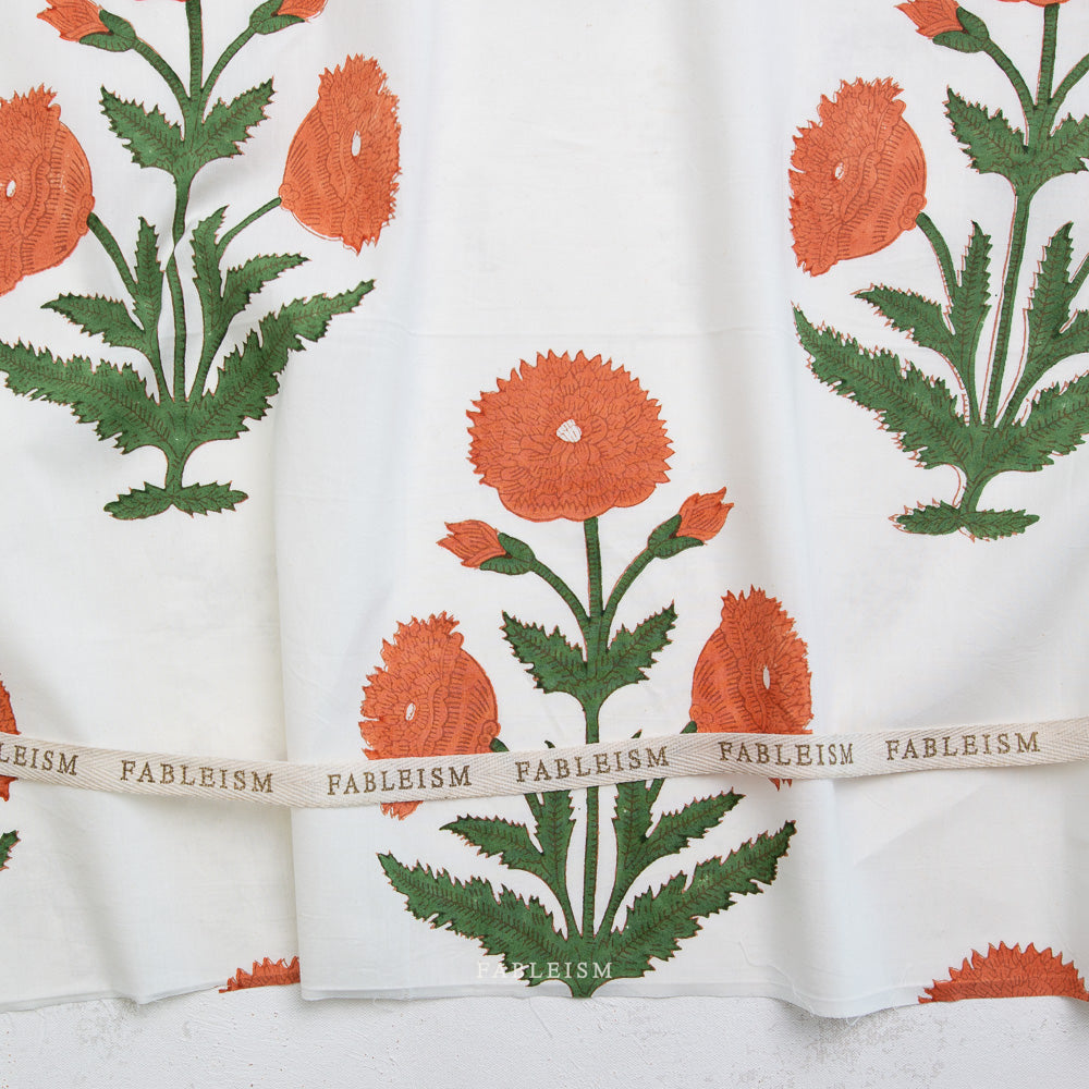 Preorder - Fableism - Indian Block Print - Boho Floral Sienna - BPCT-01-BOH-SIENNA - Ships May 2026